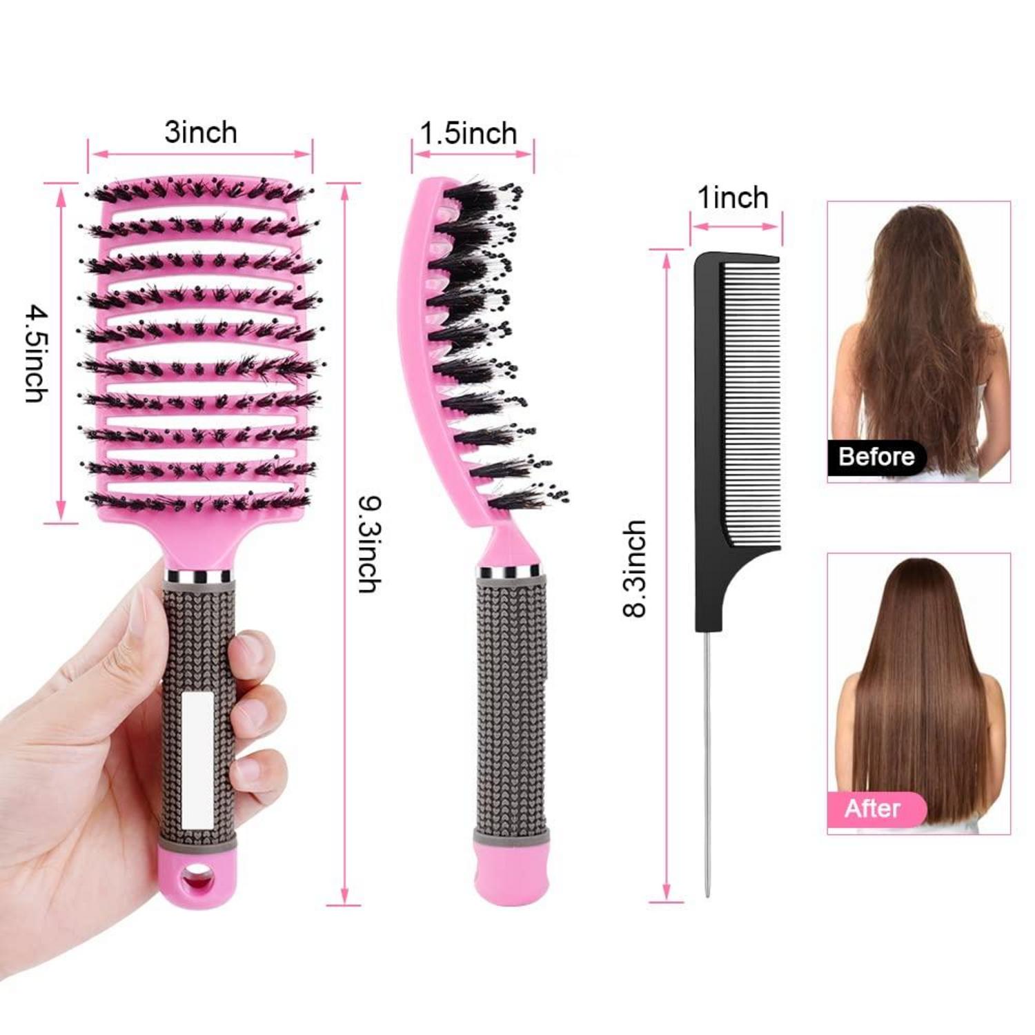 Entwirrungsbürste mit Griff für alle Haartypen, Lockenbürste mit