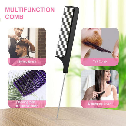 Haarbürste mit Griff Wildschweinborsten Haarstyling Bürste für Lange