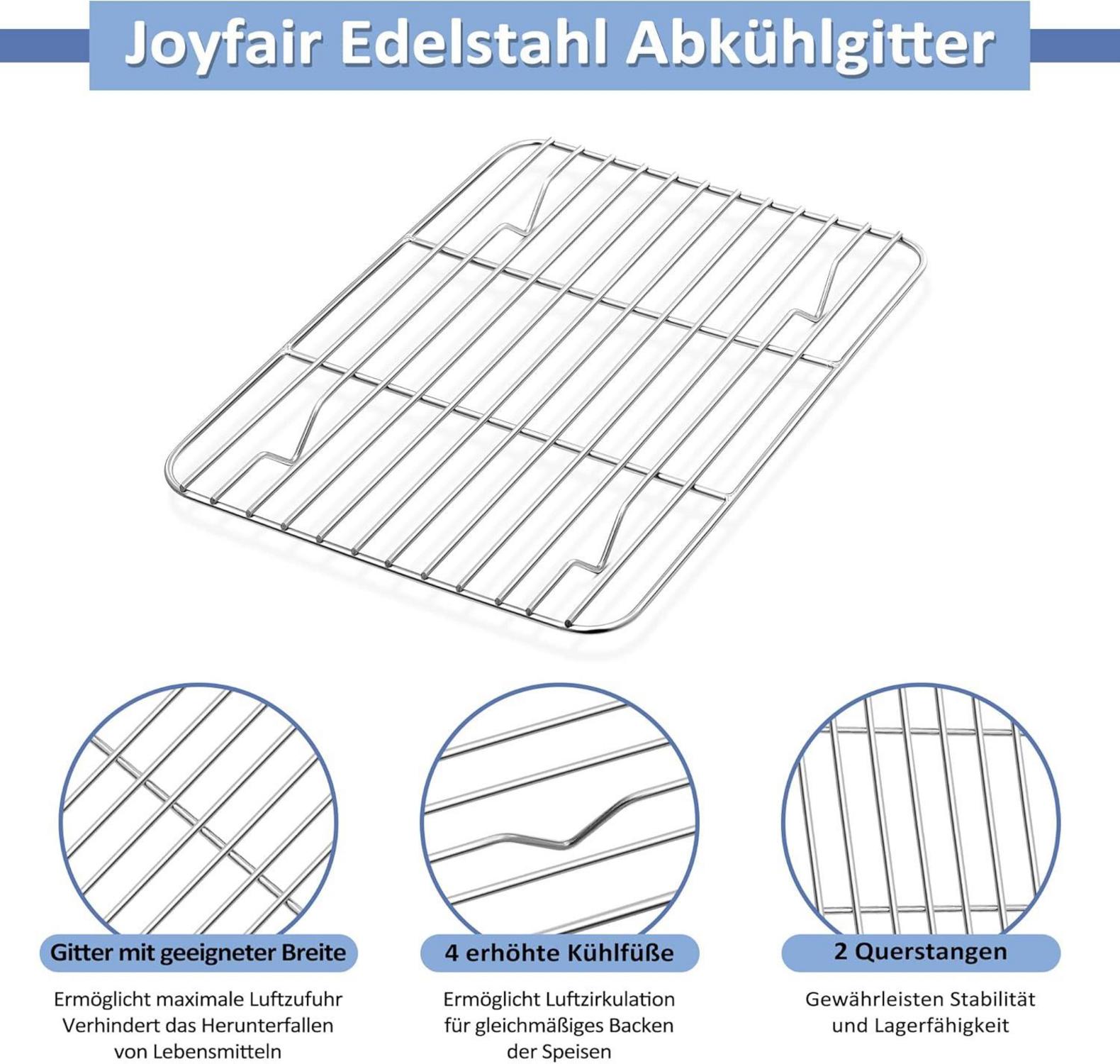 Backblech mit Abkühlgitter aus Edelstahl 26.5x20.5x2.5cm