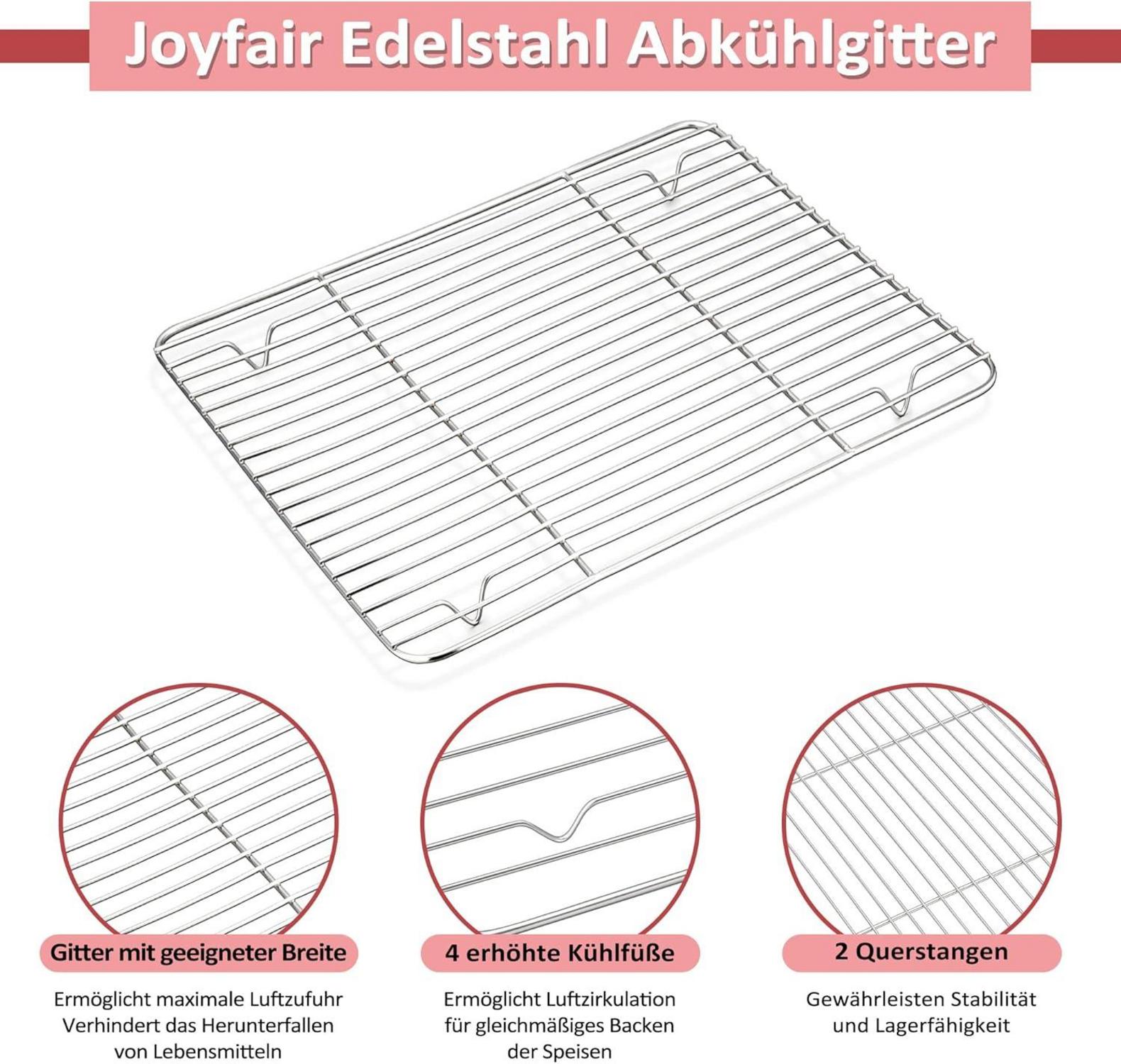 Backblech mit Abkühlgitter Edelstahl Groß Backform Kuchengitter Set