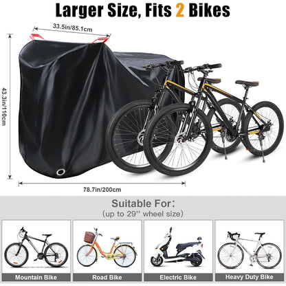 Fahrradabdeckung 2 Fahrräder Wasserdicht Winddicht UV-Schutz
