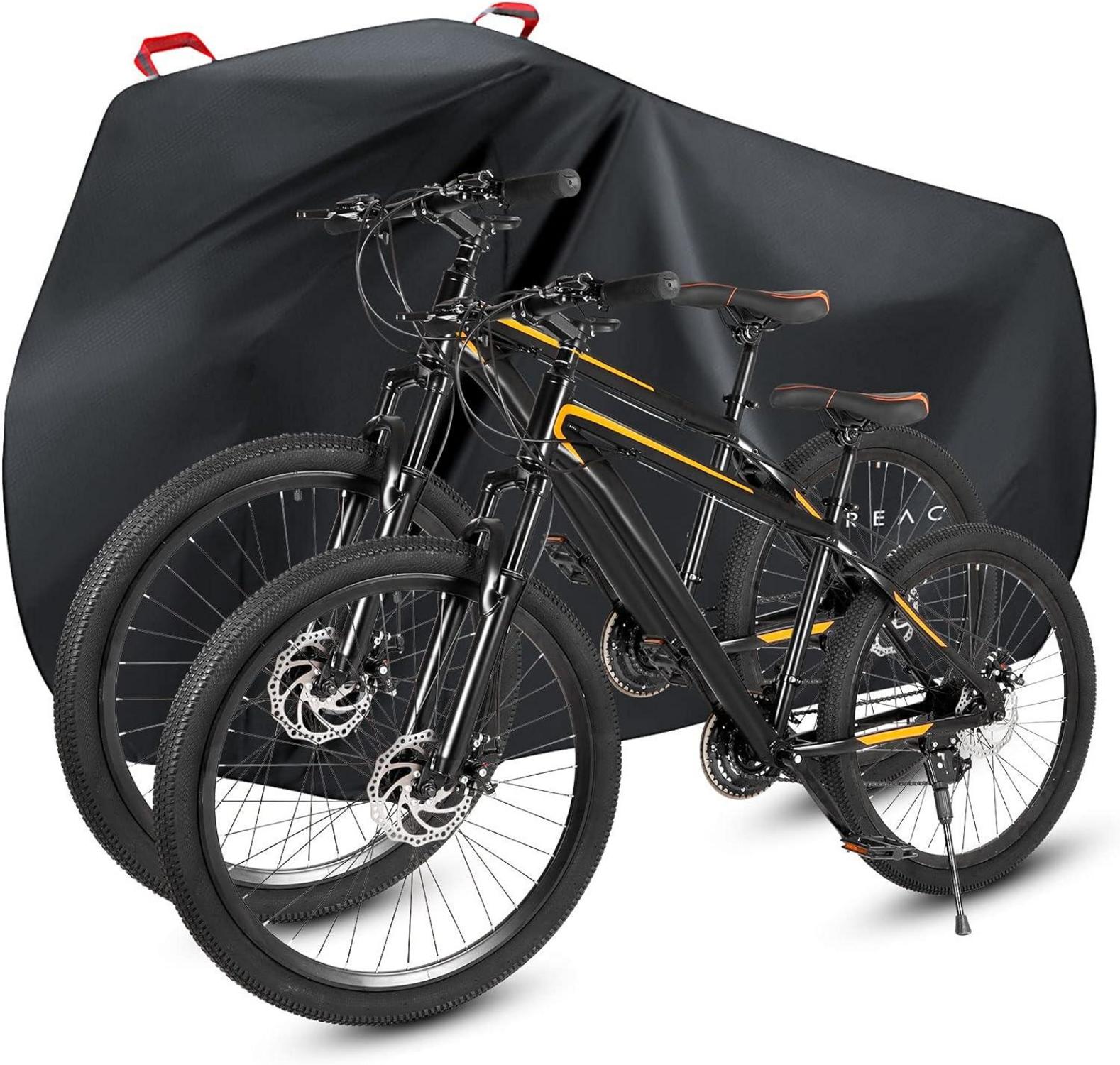 Fahrradabdeckung Wasserdicht mit Schlosslöchern Schwarz 2 Fahrräder