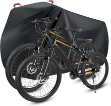 Fahrradabdeckung Wasserdicht mit Schlosslöchern Schwarz 2 Fahrräder