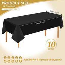 10er Pack Schwarz Kunststoff Einweg-Tischdecken 137cm x