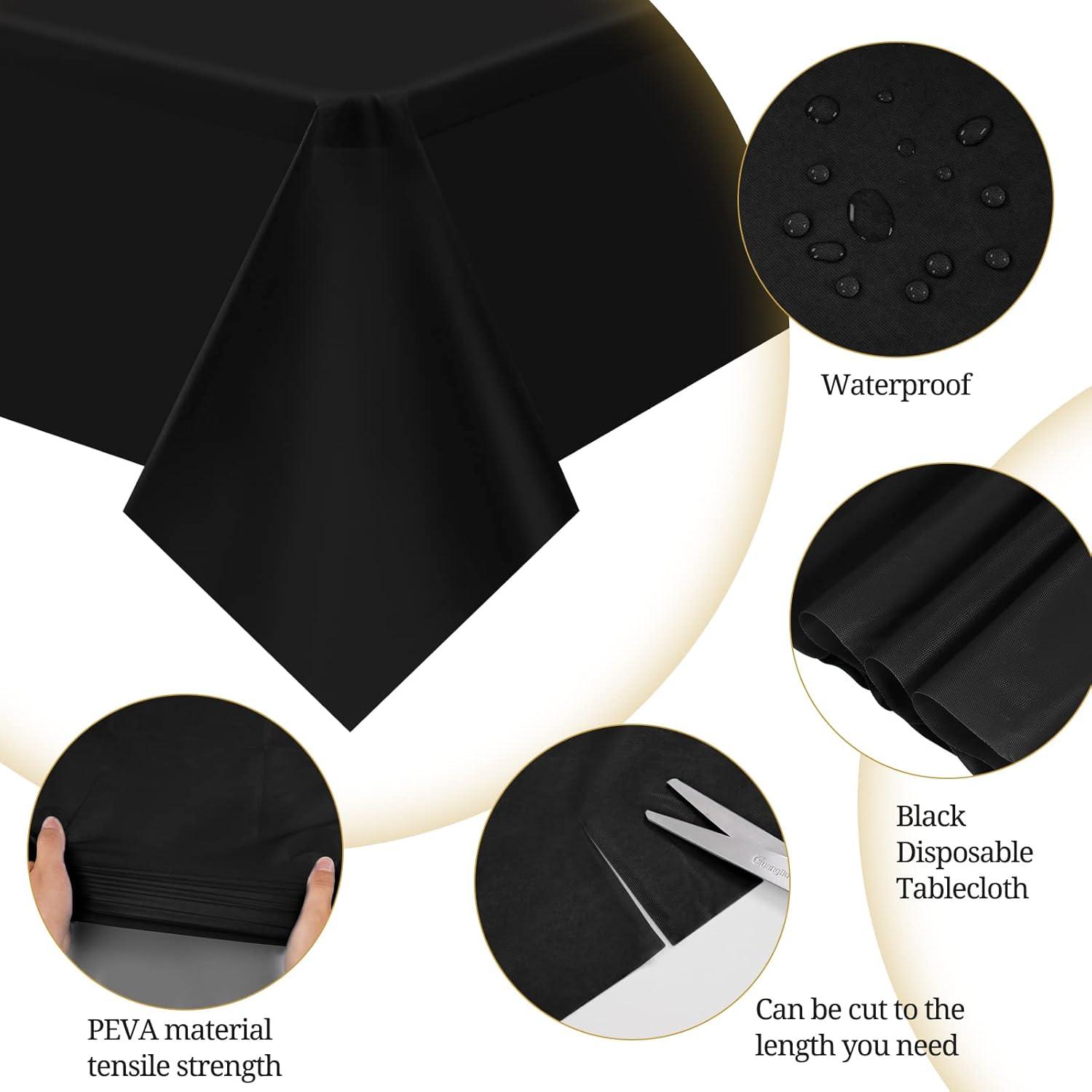 10er Pack Schwarz Einweg-Tischdecken rechteckig 137 cm x 274 cm