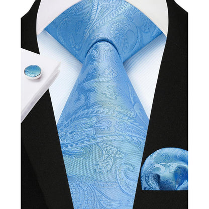 Enlision Herren Paisley Hochzeit Krawattenset A-Rot