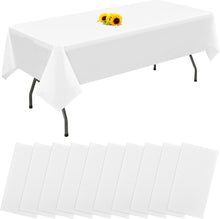 10er Packung Weiße Einweg-Tischdecken 137x274cm Premium PEVA-Schutz