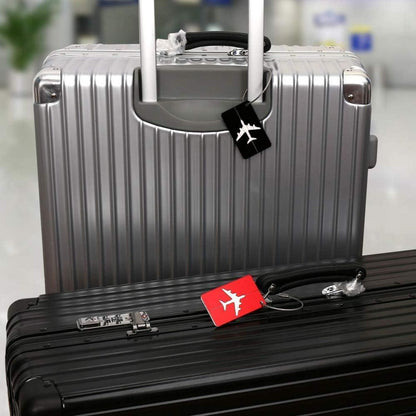 6x Yizhet Kofferanhänger Aluminium Adressschild Edelstahlkabel Rot