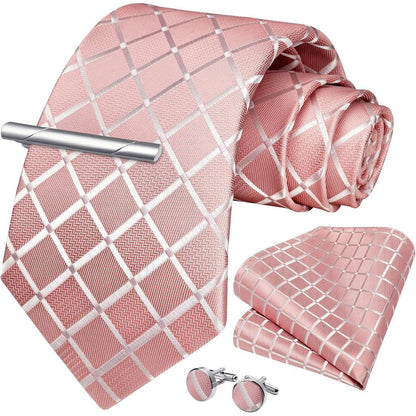 HISDERN Hochwertige Hochzeit Krawattenset mit Einstecktuch