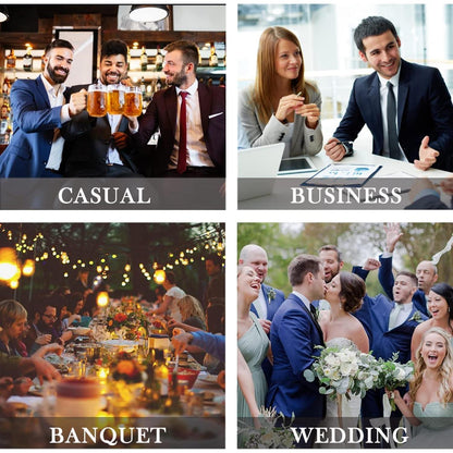 HISDERN Hochwertige Hochzeit Krawattenset mit Einstecktuch