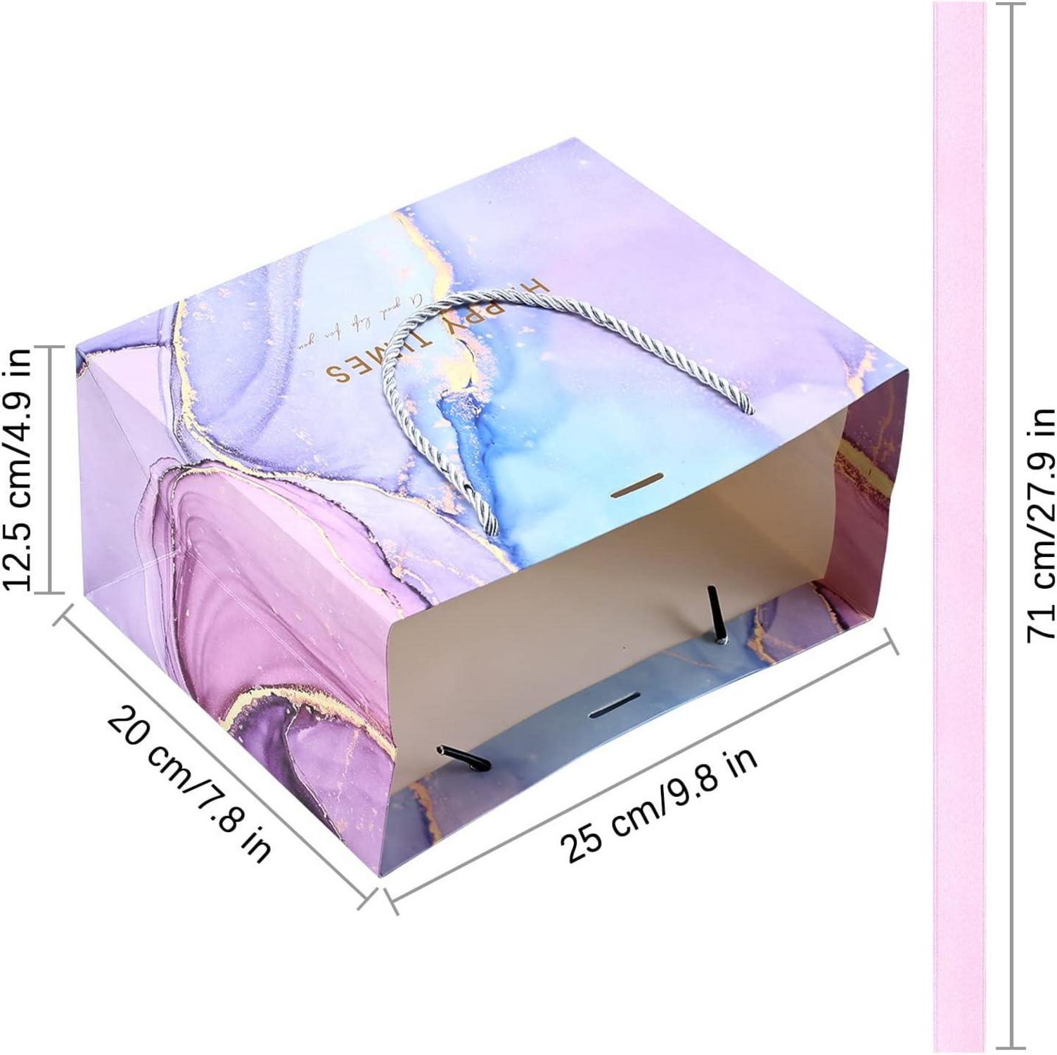 Geschenktüten Marmor 3 Stk. Papiertüten Schleife