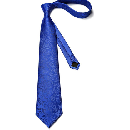 Herren Krawatten Set Blau mit Manschettenknöpfen und