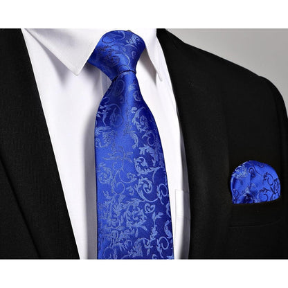 Herren Krawatten Set Blau mit Manschettenknöpfen und