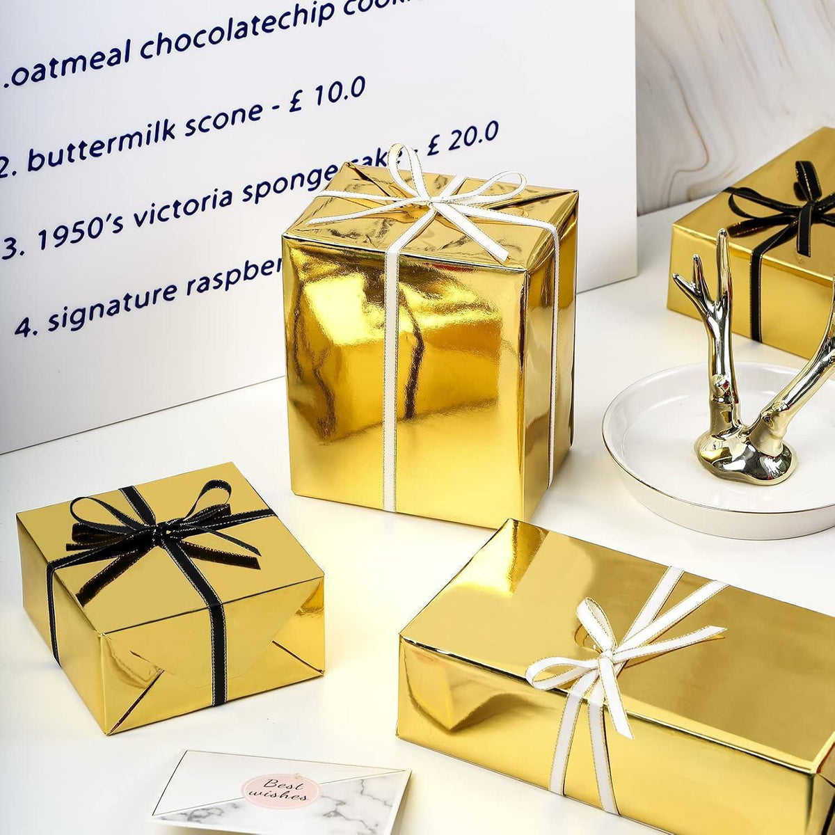 Goldfarbenes Geschenkpapier – Metallic, 44,5 cm x 10 m