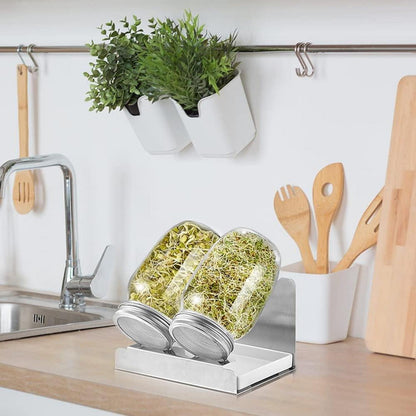 Sprossen Keimglas 1000ml 2er Sprouting jar Glas Edelstahlfilter