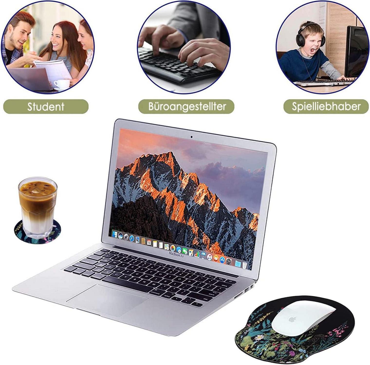 Mauspad mit Handauflage und Gelkissen, ergonomisch für Computer/Laptop