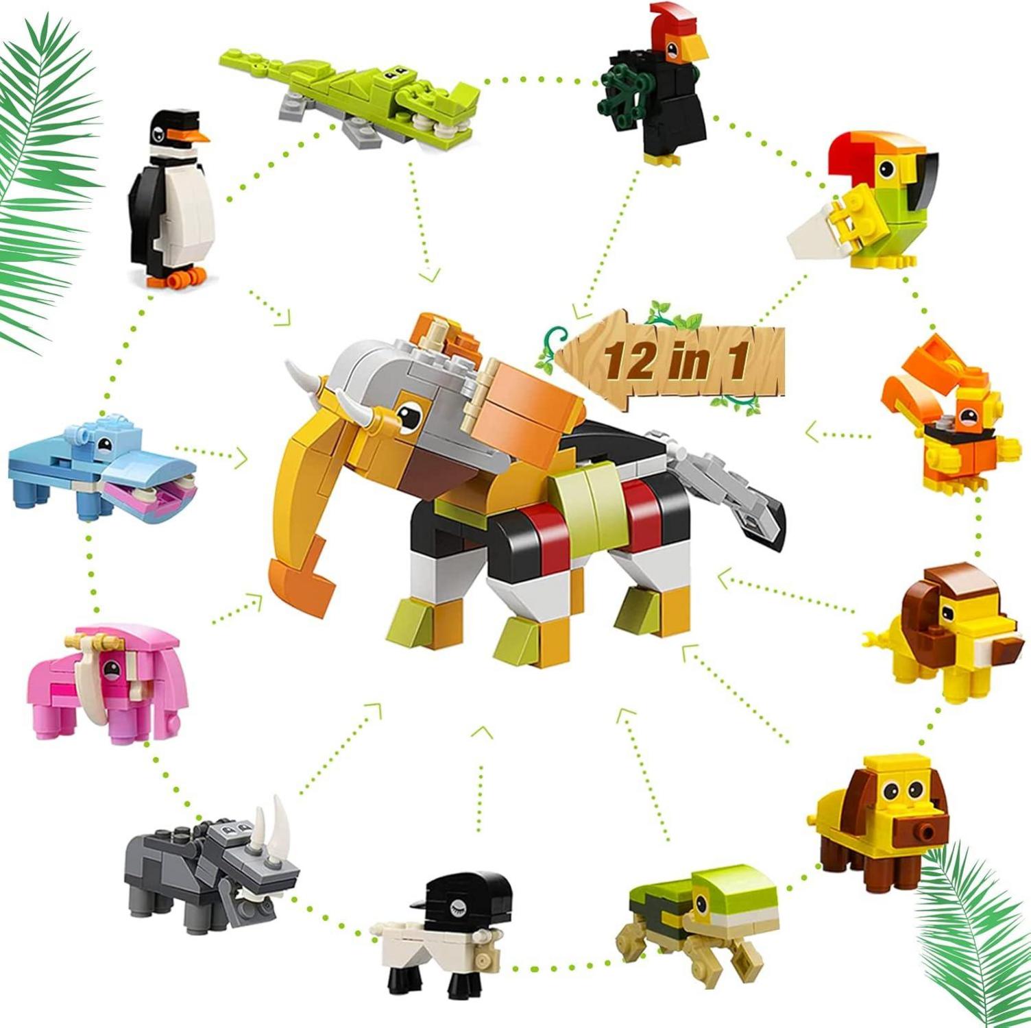 Adventskalender 2024 Weihnachtskalender für Kinder Tierblock Spielzeug Box