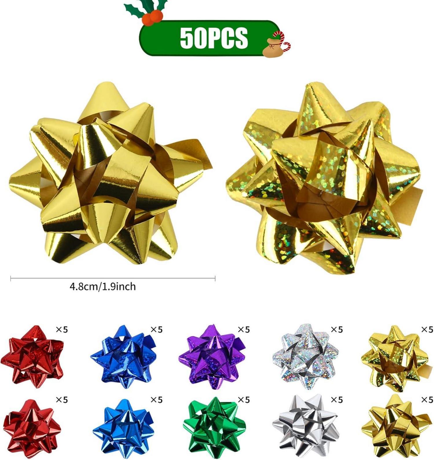 50 Metallic Geschenk-Schleifen Set, 5