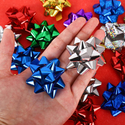 50 Stück Metallic Geschenkschleifen für Weihnachten und Geburtstag