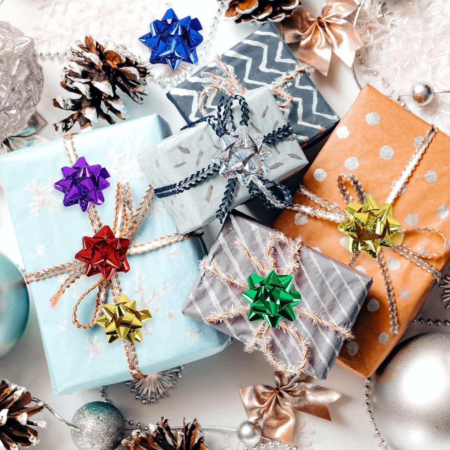 50 Metallic Geschenk-Schleifen für Weihnachten Geburtstag Dekoration 5cm, 5