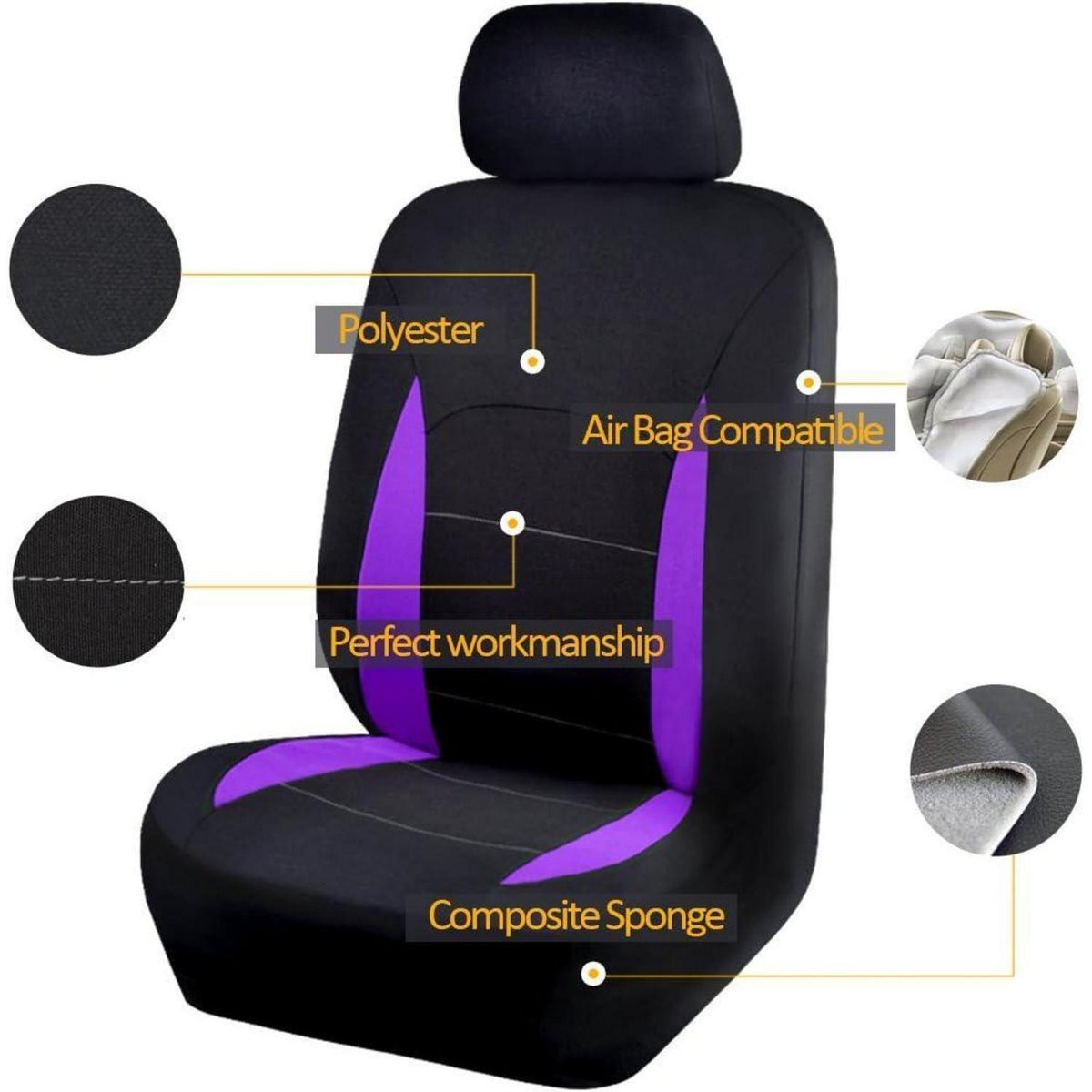Auto Sitzbezug Set mit Fußmatten, Lila
