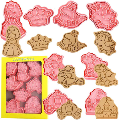 Märchen-Ausstechformen-Set 8-teilig 3D-Pressbar Keksdeko