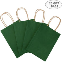 25 Kraftpapiertüten 15x8x21cm Grüne Geschenktüten mit