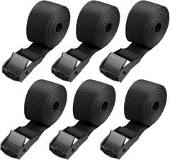 6er Pack Kurze Spanngurte Schwarz 1m - Stark, verstellbar, haltbar