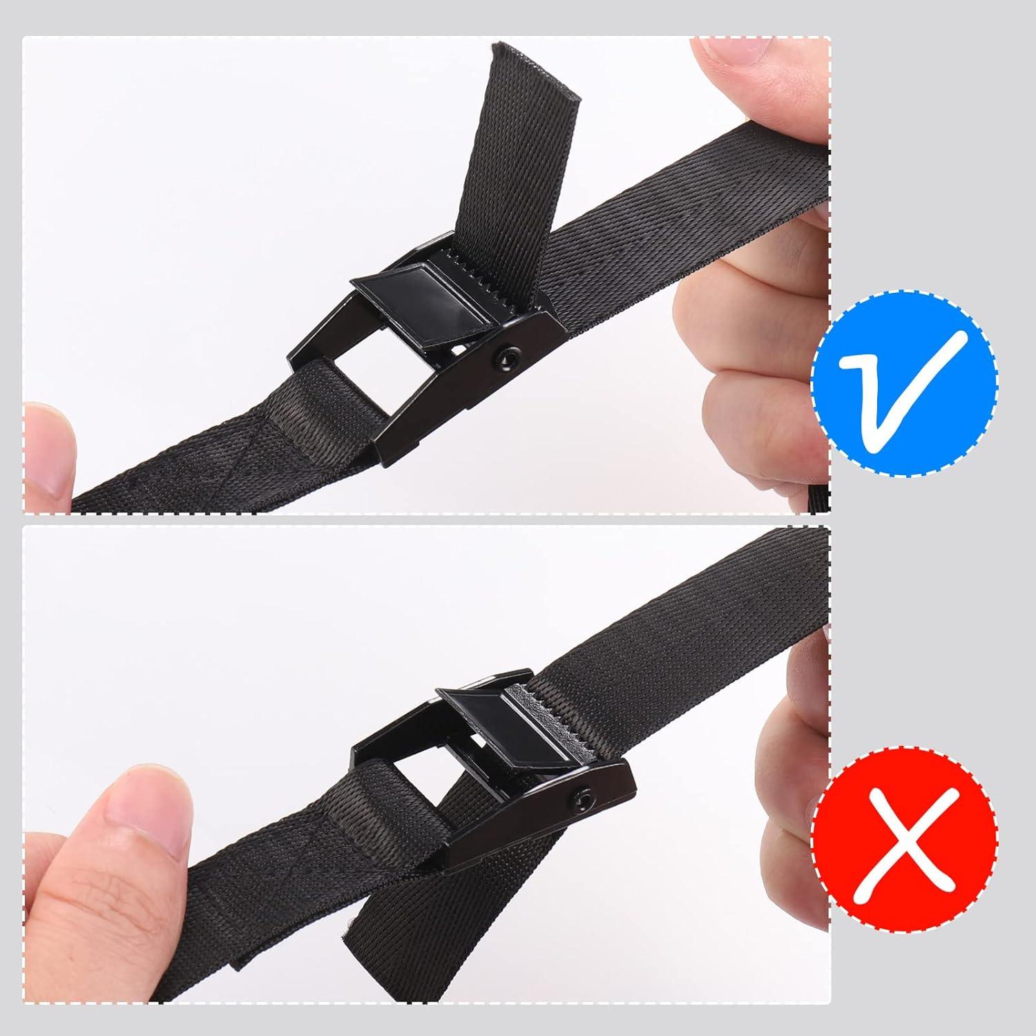 6er Pack Spanngurte kurz 1m schwarz verstellbar Motorrad Camping