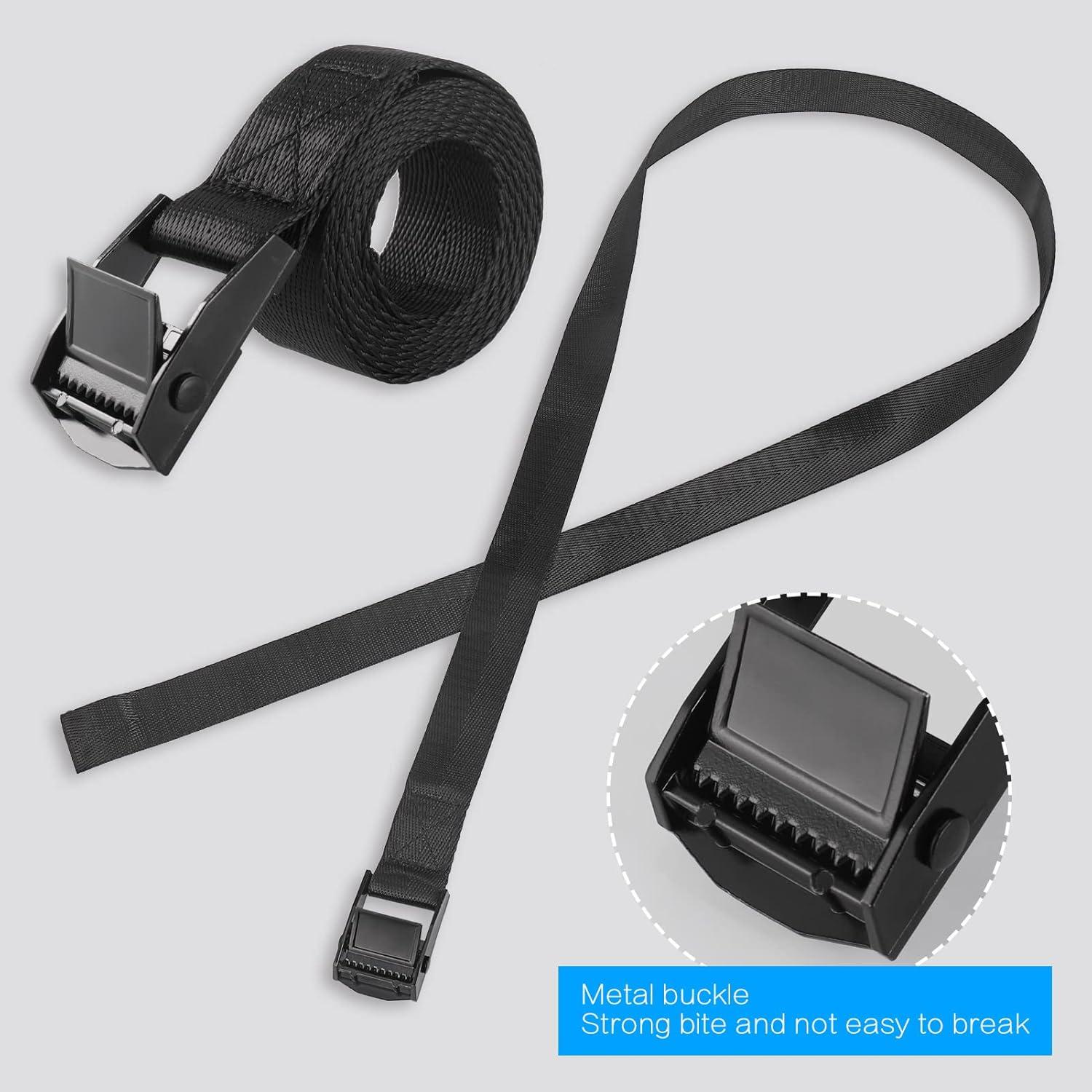 6er Pack Spanngurte kurz 1m Schwarz, Verstellbare Zurrgurte für