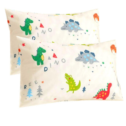 Kinder Kissenbezug 2er-Pack 40x60 cm Baumwolle Dinosaurier