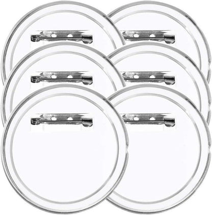 Ansteckbuttons Transparent 38mm Bastelset 30er Pack DIY ohne