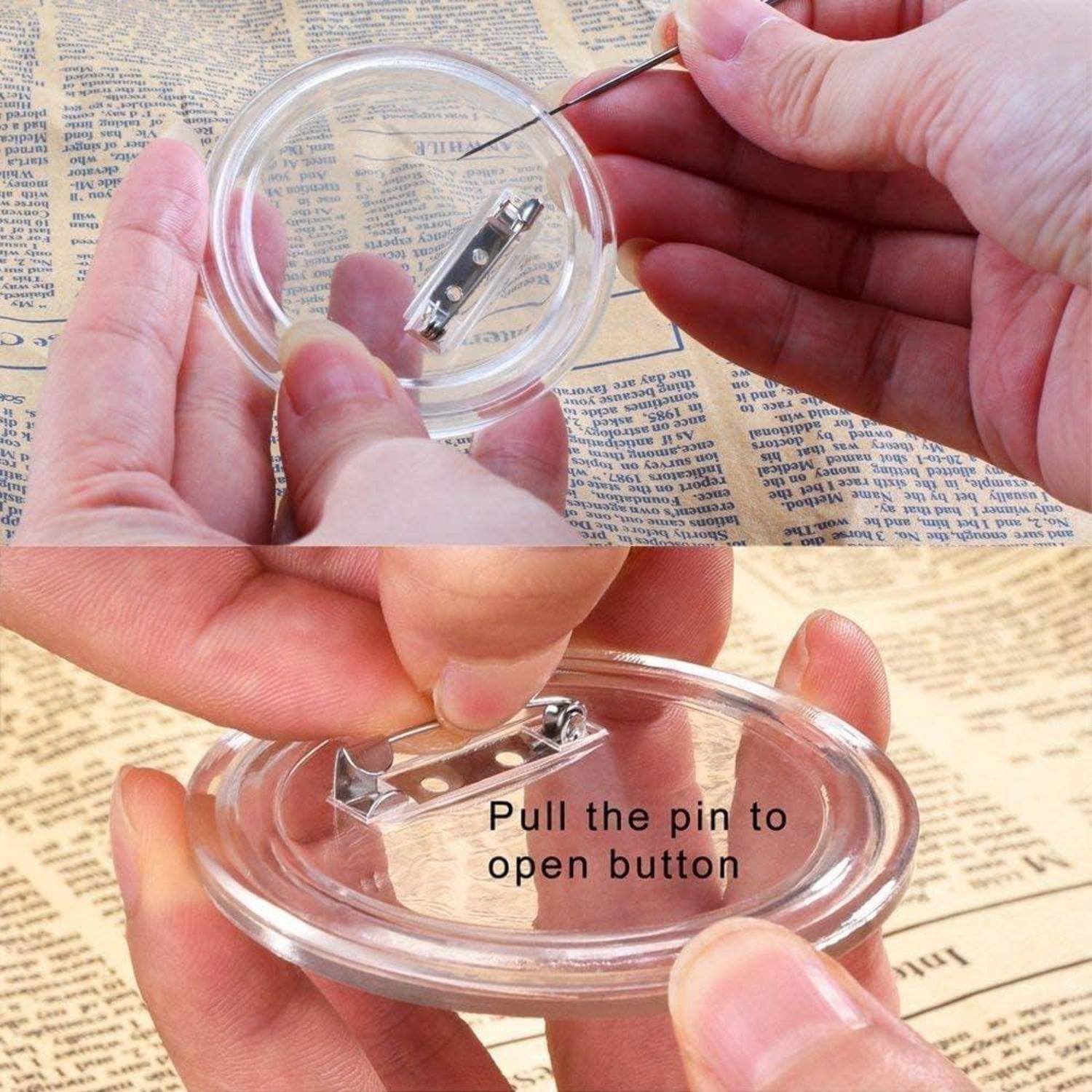 Ansteckbuttons Transparent 38mm DIY