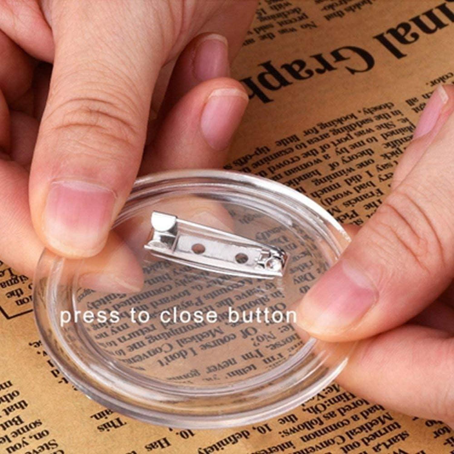 Ansteckbuttons Transparent 38mm Bastelset 30er Pack DIY ohne