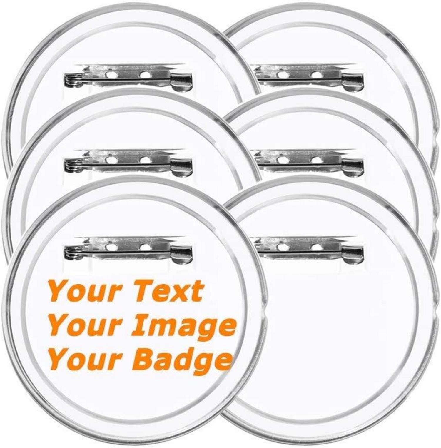 30er Set 38mm Transparente DIY Ansteckbuttons Sicherheitsnadel