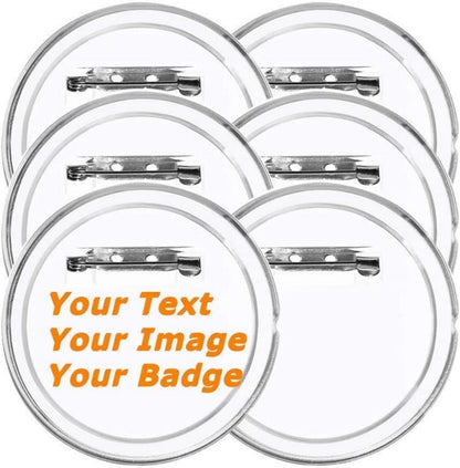 30er Set 38mm Transparente DIY Ansteckbuttons Sicherheitsnadel