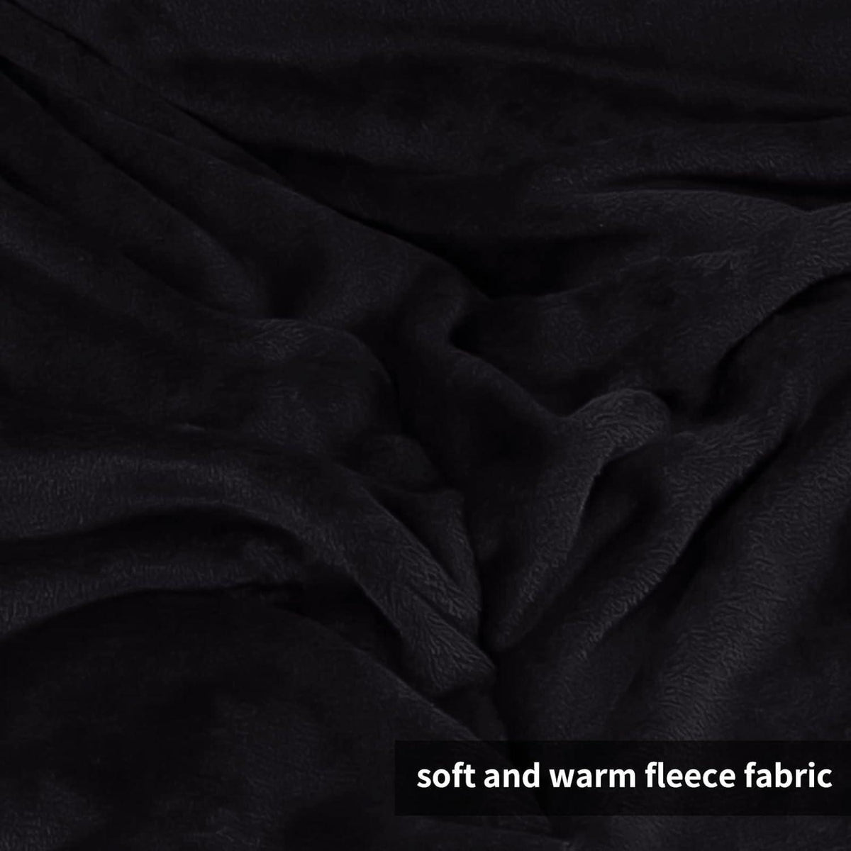 Kuscheldecke mit Ärmeln & Fußtasche – Tragbare Decke Schwarz 150x200cm