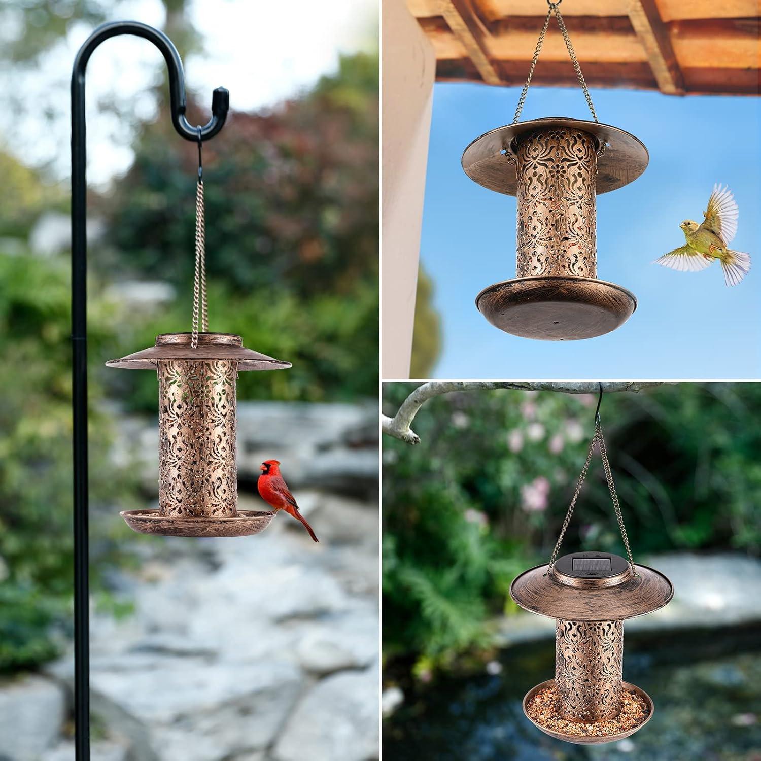 Solar-Vogelfutterhaus Metall Vogelhaus Futterstation für Vögel