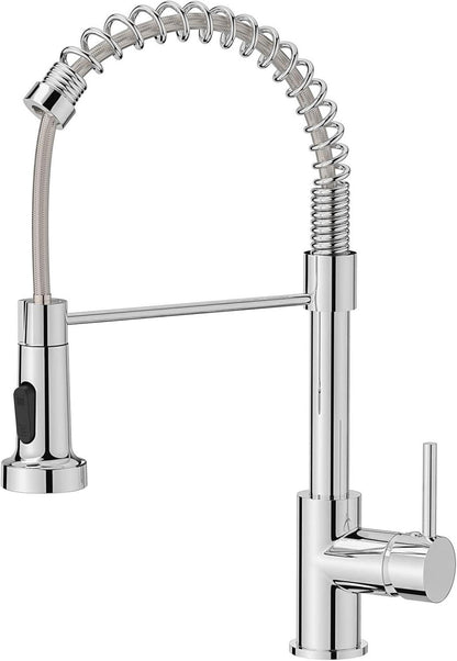 FORIOUS Wasserhahn Küche mit Brause, Hoher Bogen, 360° Schwenkbar