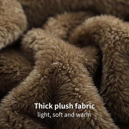 Kuschelige Hoodie Decke mit Ärmeln und Kapuze 95x85cm Camel