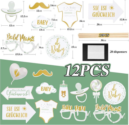 Babyparty Deko Set Oh Baby Girlande Gold 12 Babyparty Fotorequisiten