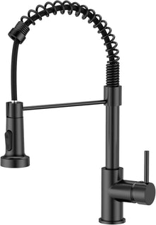 Modern Black Kitchen Faucet Pull Down Sprayer 360° Swivel Twin Spray