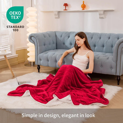 Kuscheldecke Flauschig Sherpa Rot 150x200cm Extra Warm