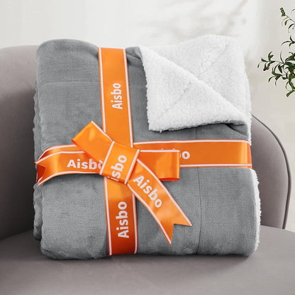 Kuscheldecke Sherpa Fleece Grau 150x200 cm XL Extra Dick