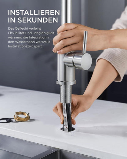 Wasserhahn Küche Hochdruck Herausziehbarer Brause Edelstahl