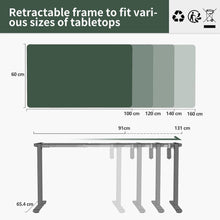Höhenverstellbarer Schreibtisch mit 2 Schubladen 140x60