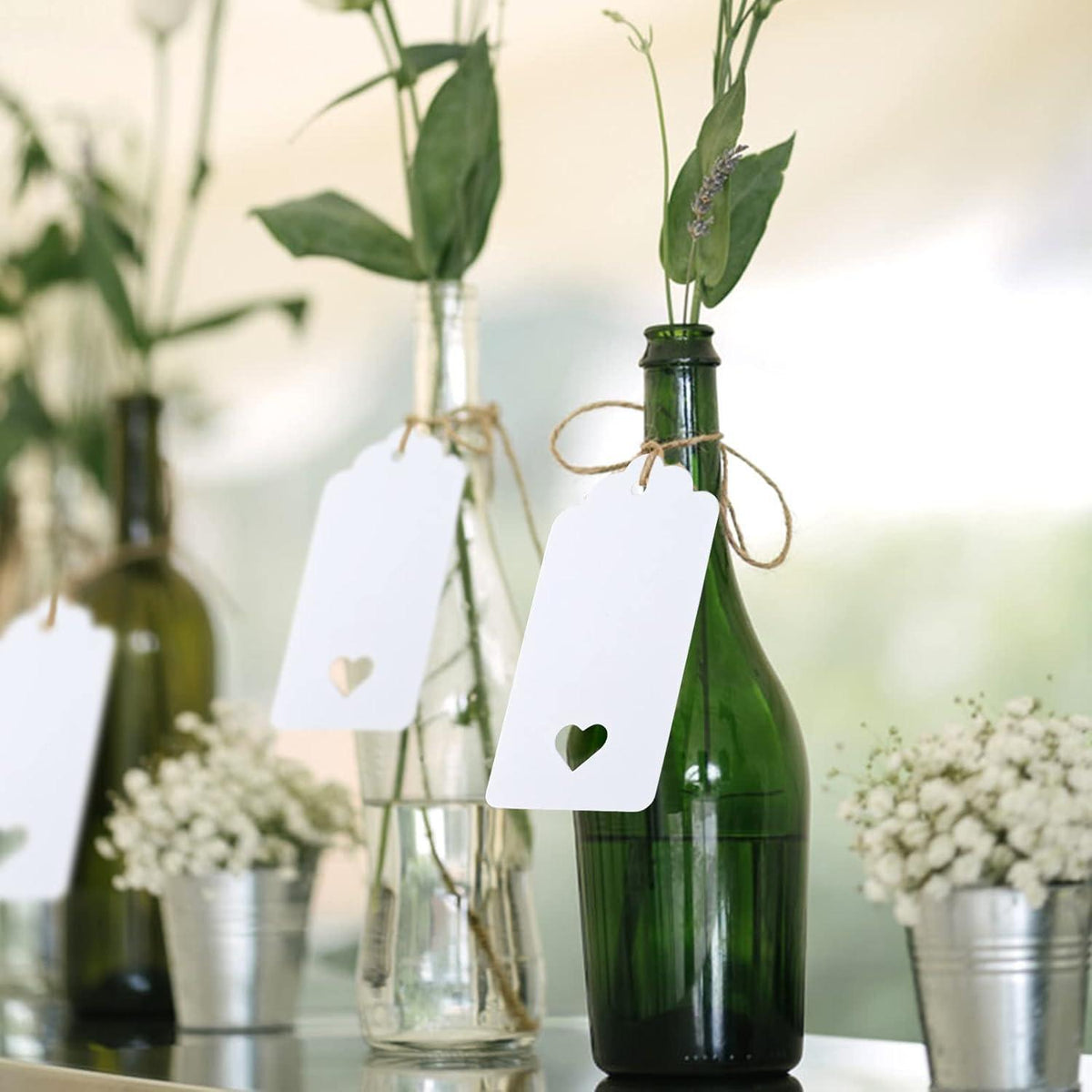 Geschenkanhänger Hochzeit Kraftpapier mit Juteschnur 50 Stück