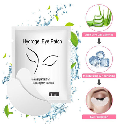 Wimpernverlängerung Augenpads mit Wimpernbürste & 50 Paar Pads