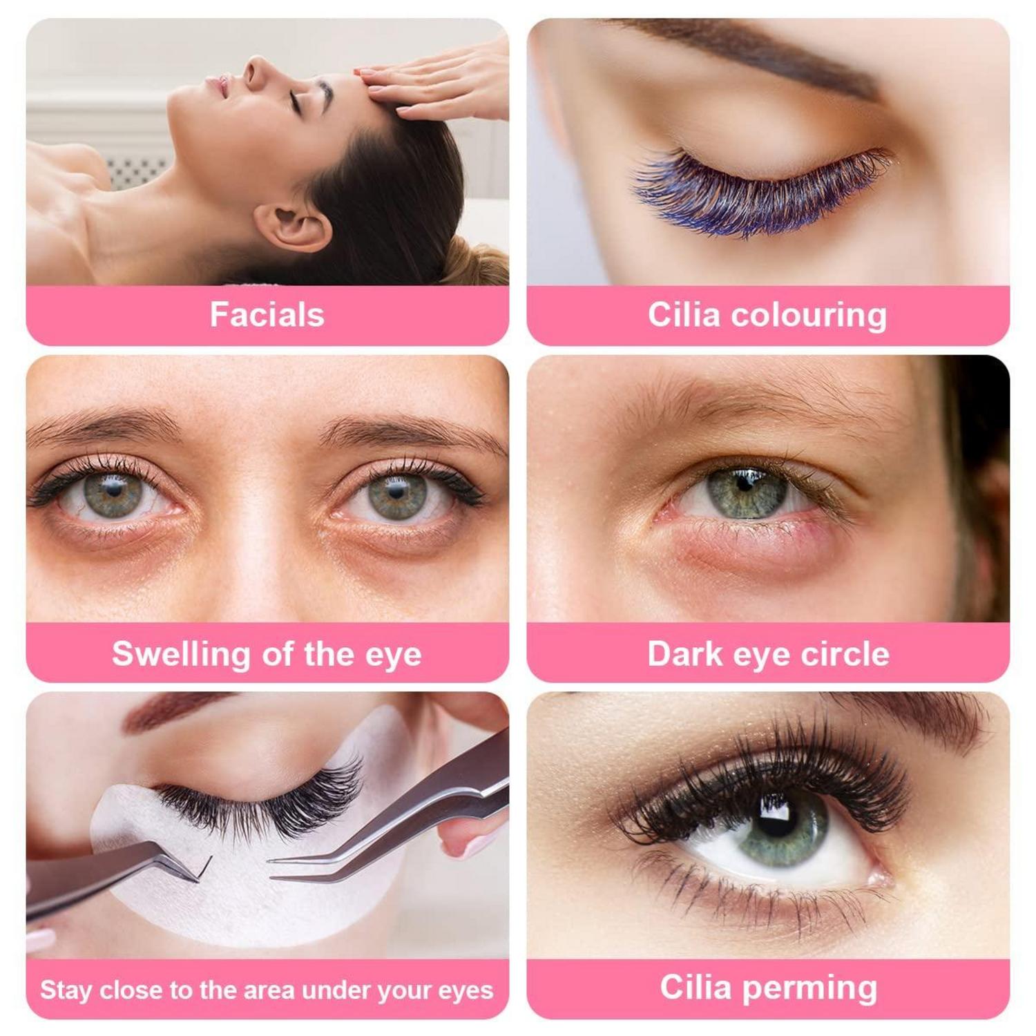 Augenpads für Wimpernverlängerung 50 Paar mit Wimpernbürste