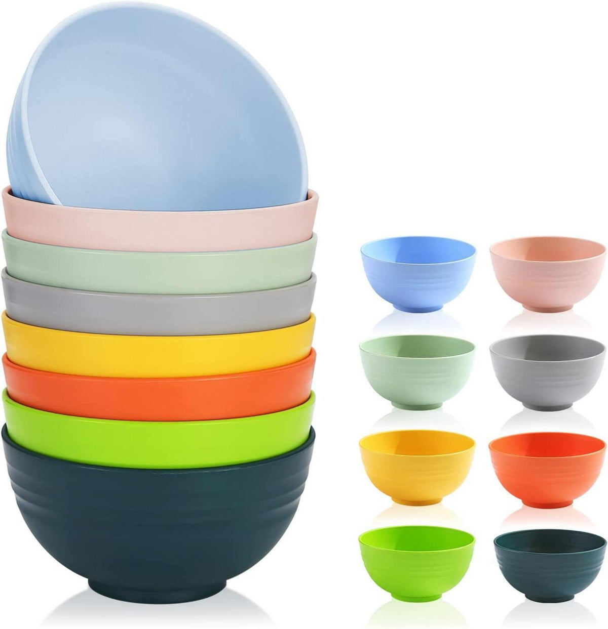 Plastik Schüssel Set 8 Farben 760 ml wiederverwendbar langlebig für